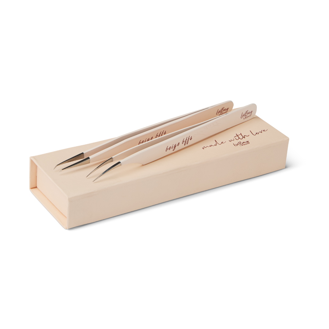 Beige BFFs Lash Tweezer Set