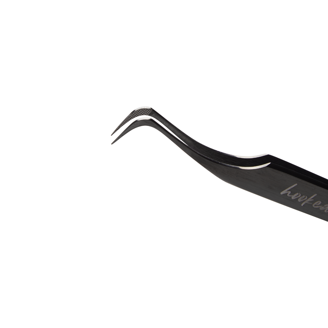 Fiber Tip Hooked Lash Tweezer