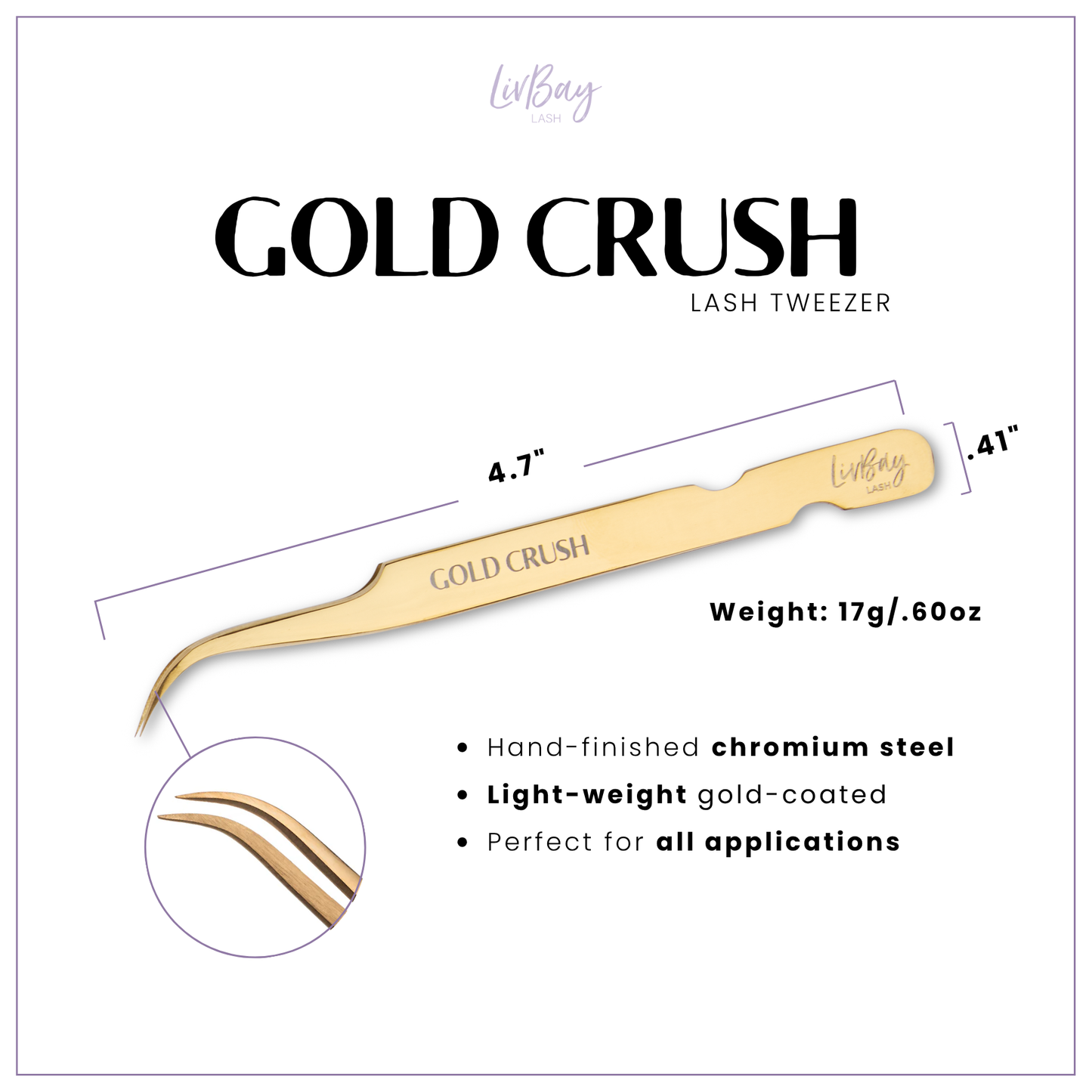 Gold Crush Lash Tweezer