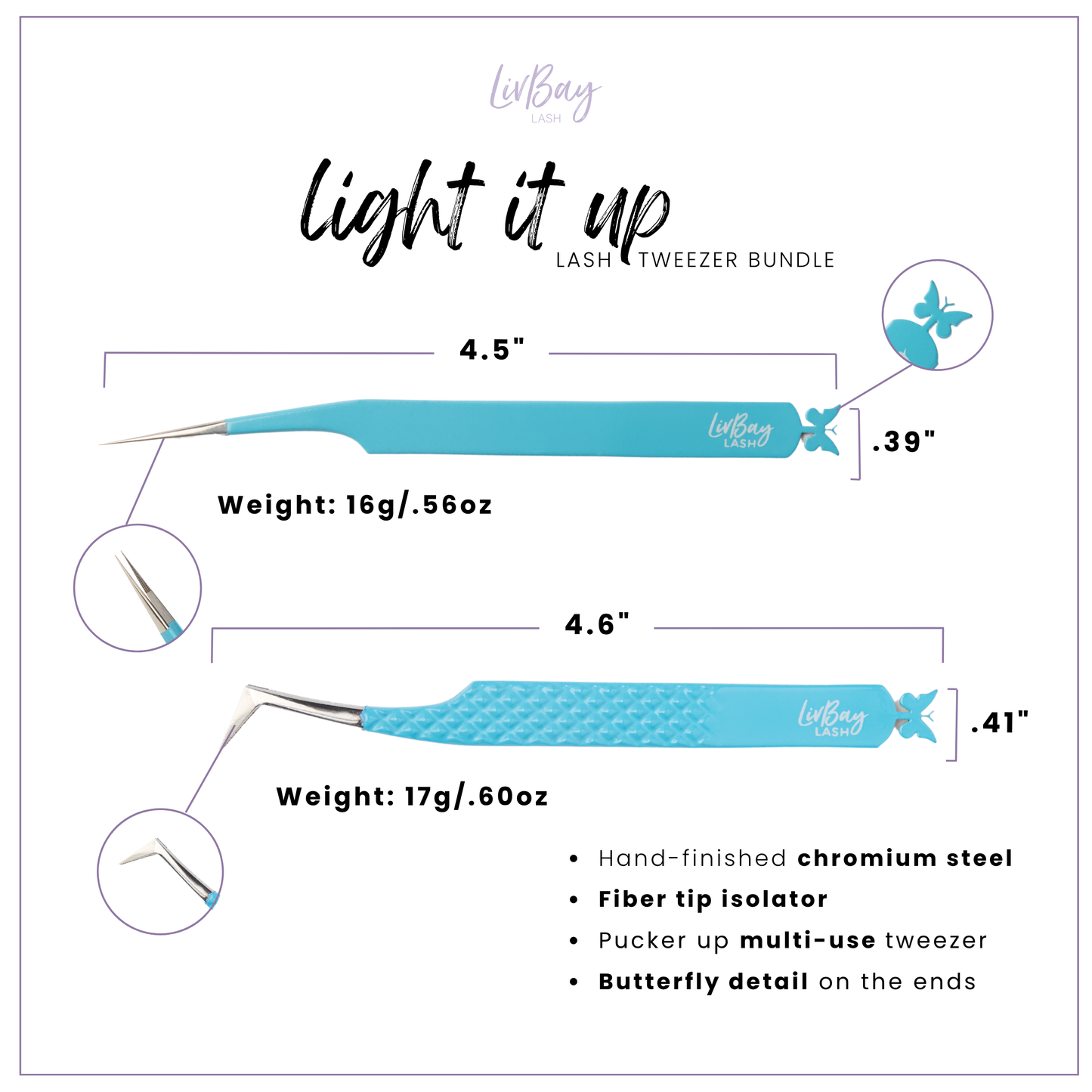 Fiber Tip Light It Up Tweezer Set