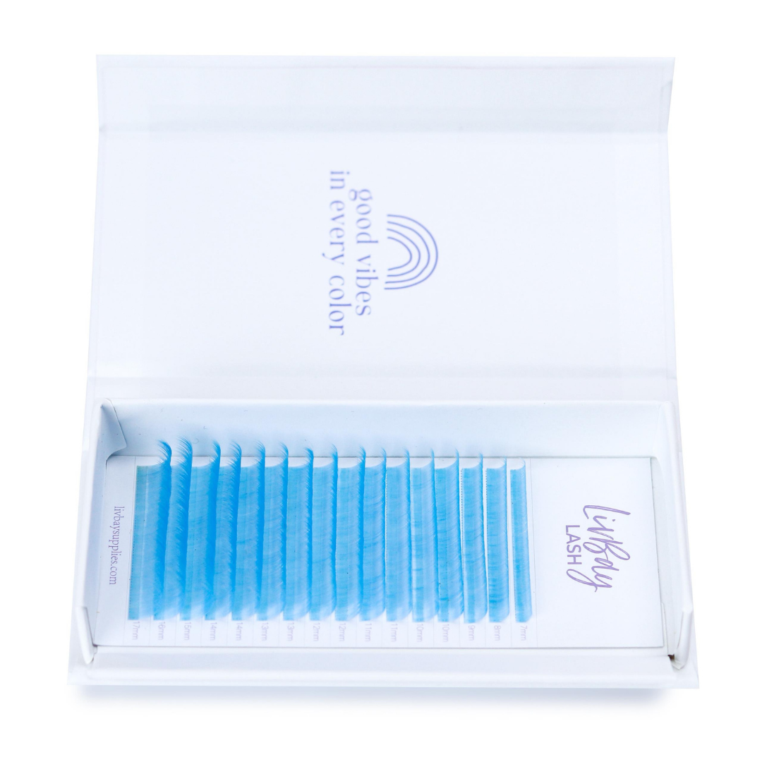 NEW Aurora Colored Lash Extensions - Light Blue Mix Tray