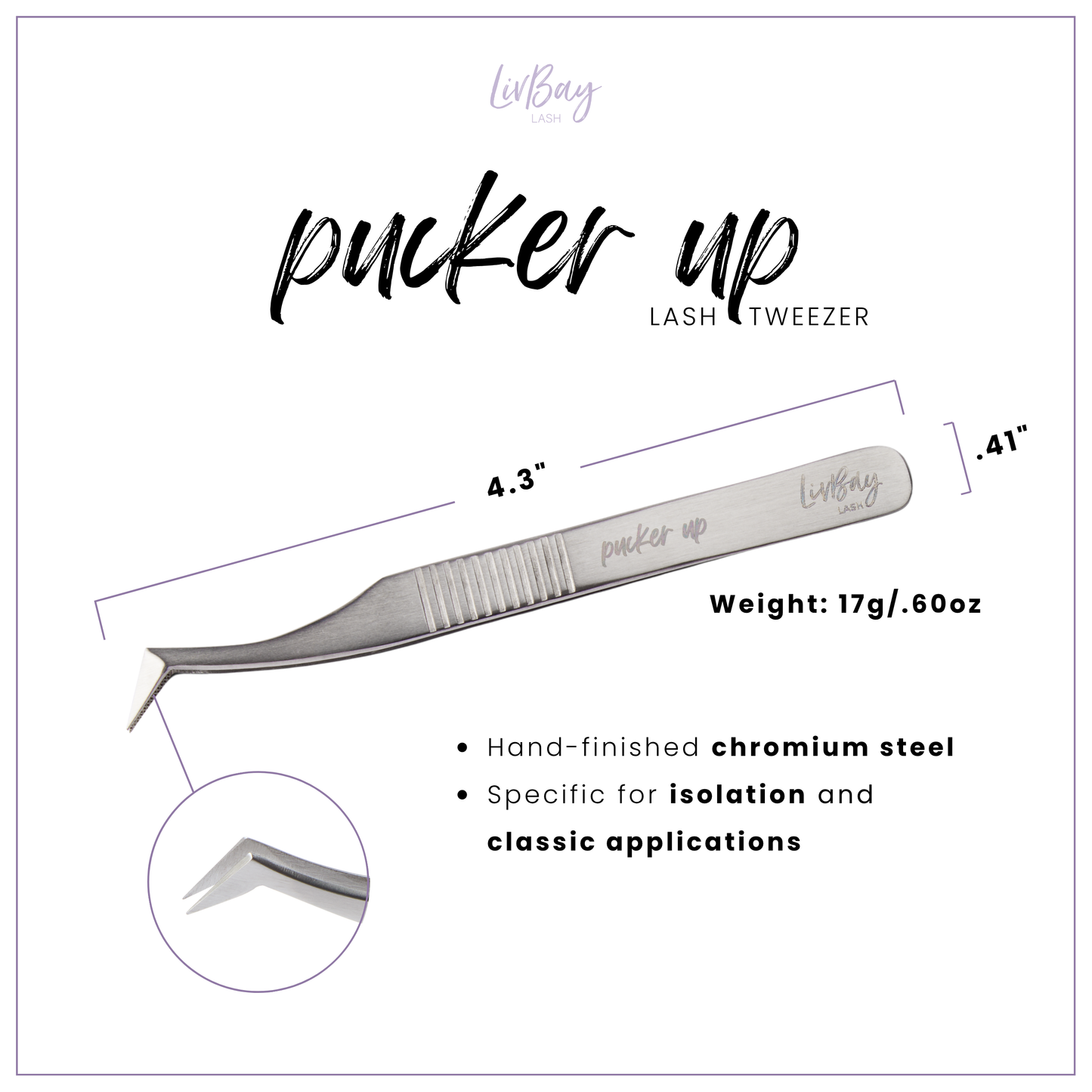 Fiber Tip Pucker Up Lash Tweezer