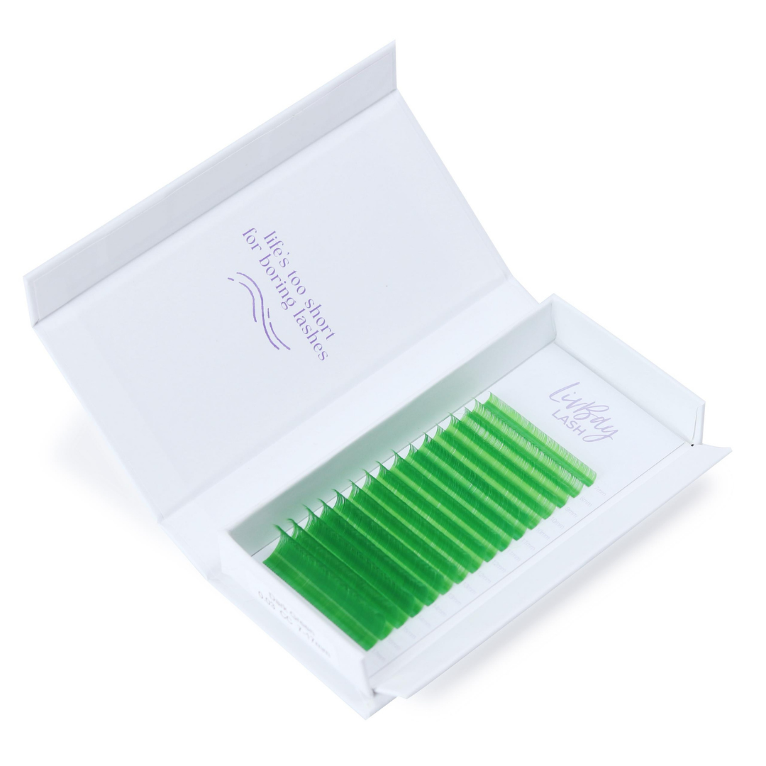 NEW Aurora Colored Lash Extensions - Green Mix Tray