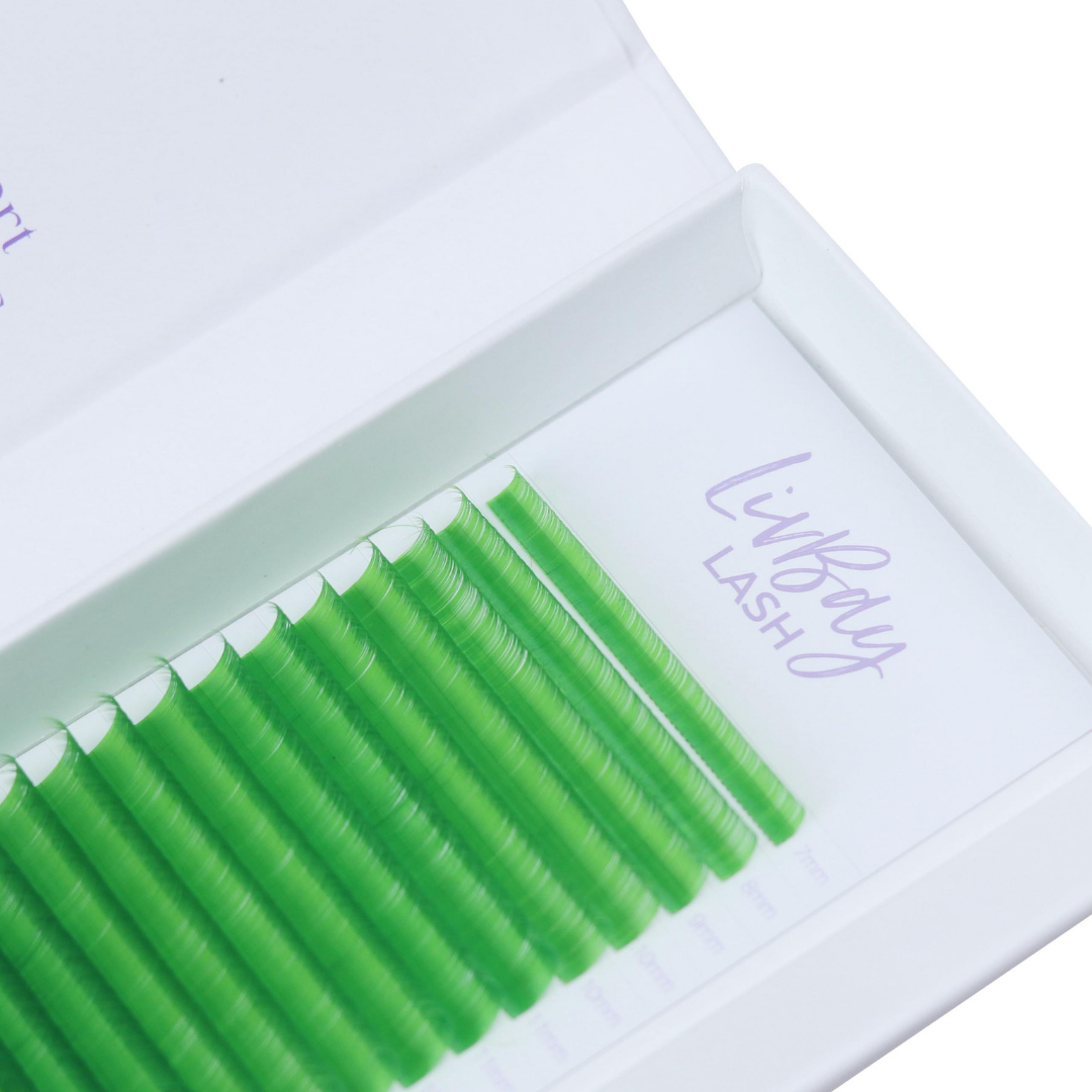 NEW Aurora Colored Lash Extensions - Green Mix Tray