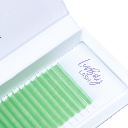 NEW Aurora Colored Lash Extensions - Light Green Mix Tray