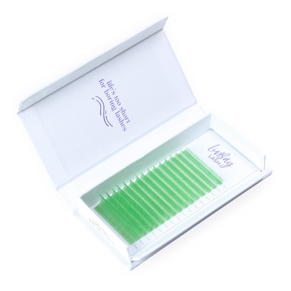NEW Aurora Colored Lash Extensions - Light Green Mix Tray