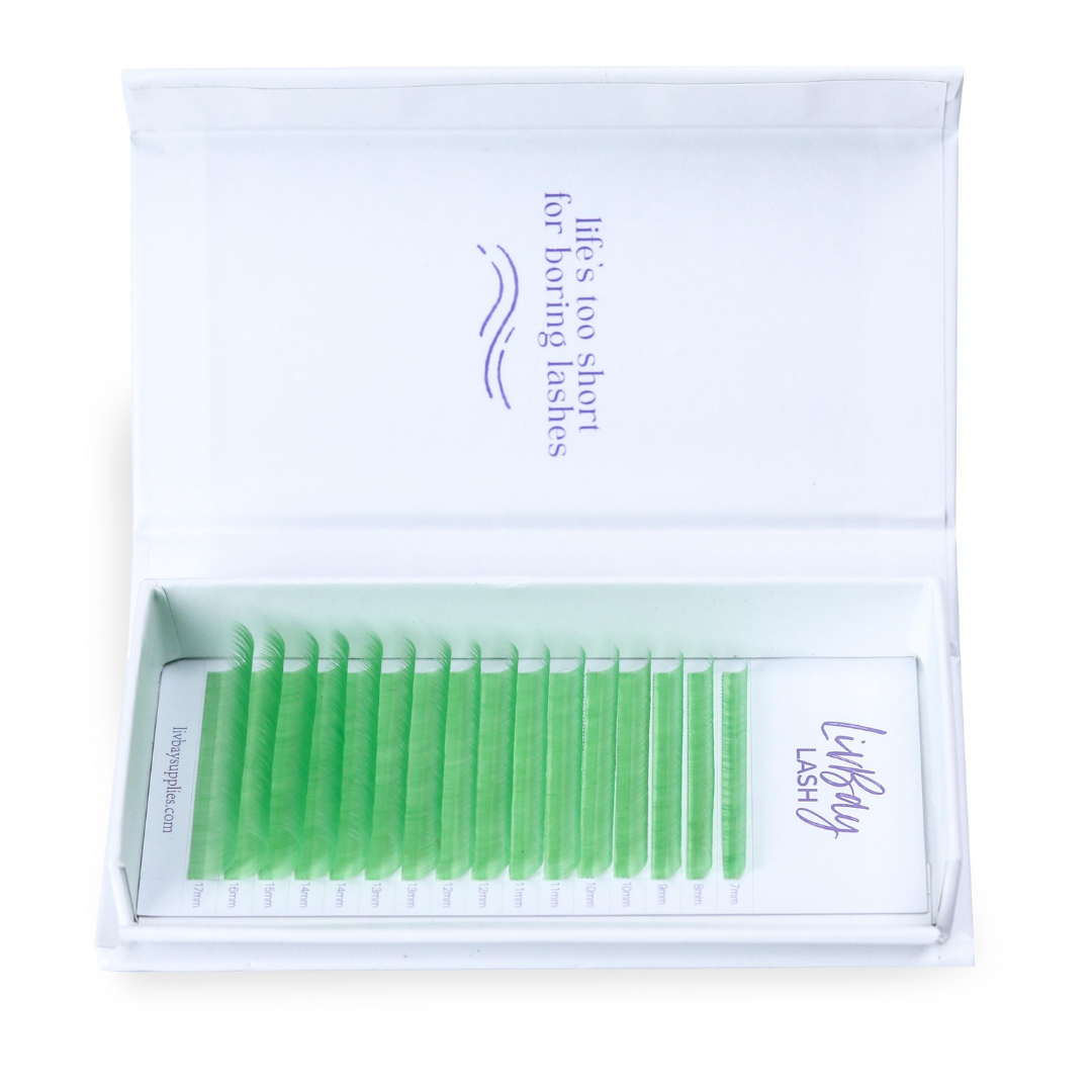 NEW Aurora Colored Lash Extensions - Light Green Mix Tray