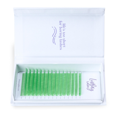 NEW Aurora Colored Lash Extensions - Light Green Mix Tray