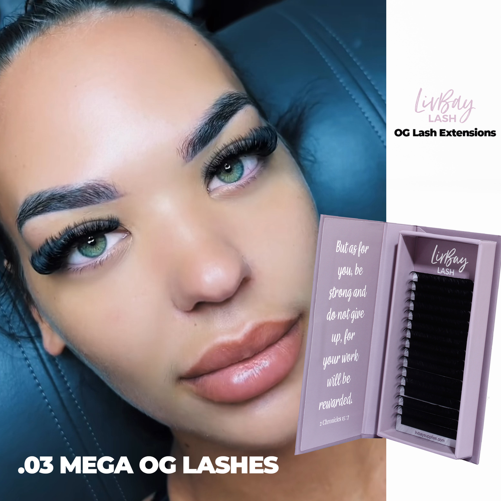 OG Lash Extensions - 0.03MM Mega Volume Single Tray (16 Lines)