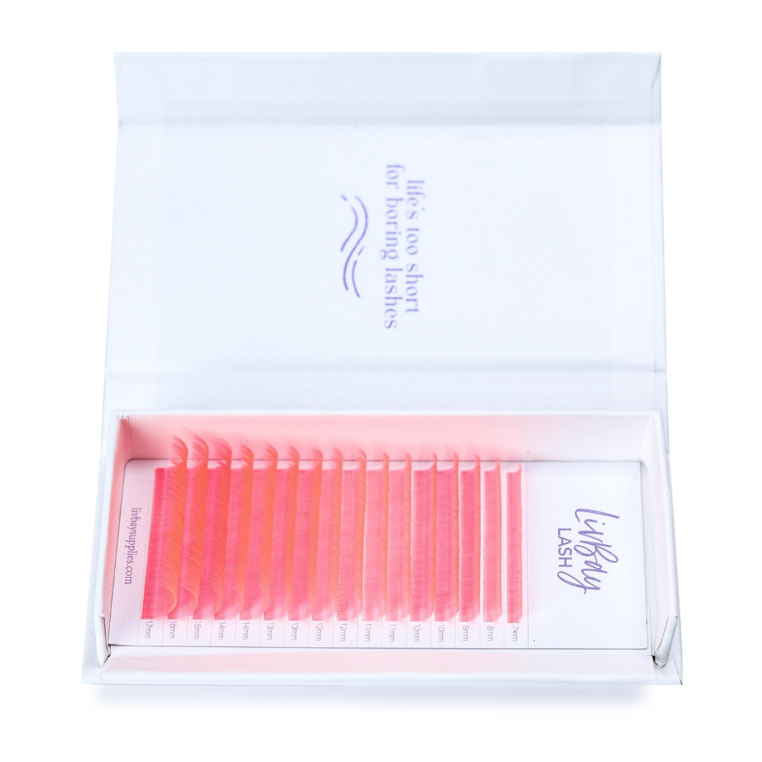 NEW Aurora Colored Lash Extensions - Light Pink Mix Tray