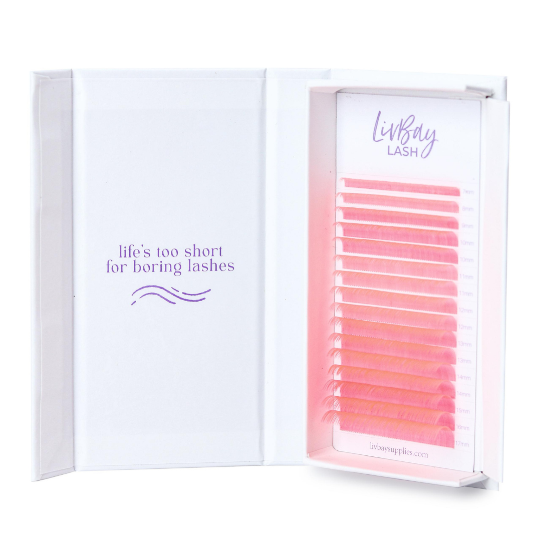 NEW Aurora Colored Lash Extensions - Light Pink Mix Tray