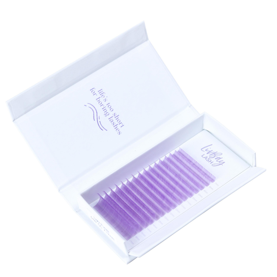 NEW Aurora Colored Lash Extensions - Light Purple Mix Tray