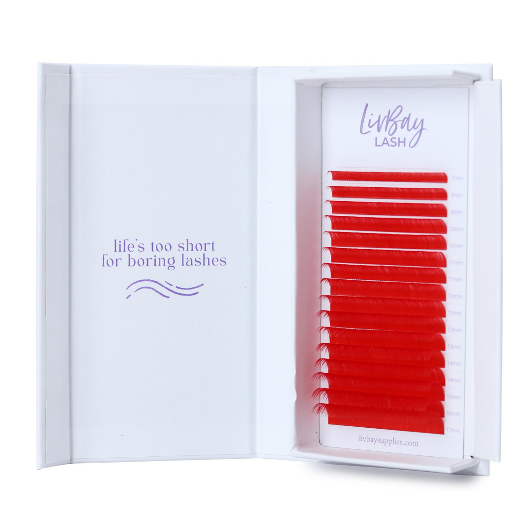NEW Aurora Colored Lash Extensions - Red Mix Tray