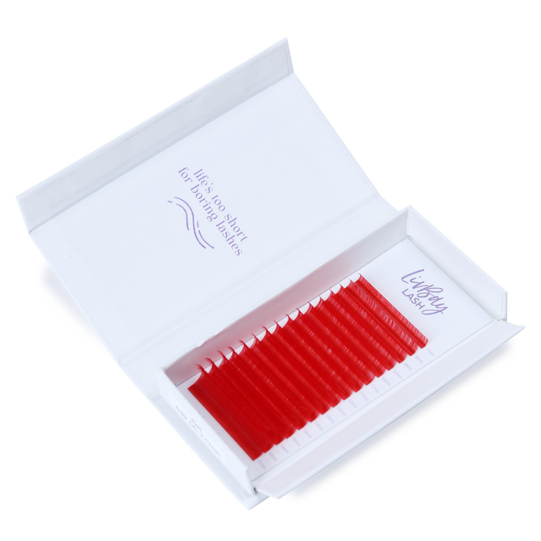 NEW Aurora Colored Lash Extensions - Red Mix Tray