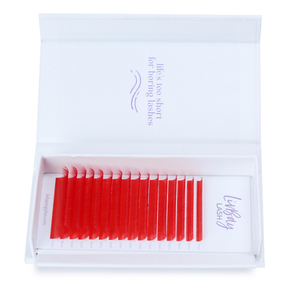 NEW Aurora Colored Lash Extensions - Red Mix Tray