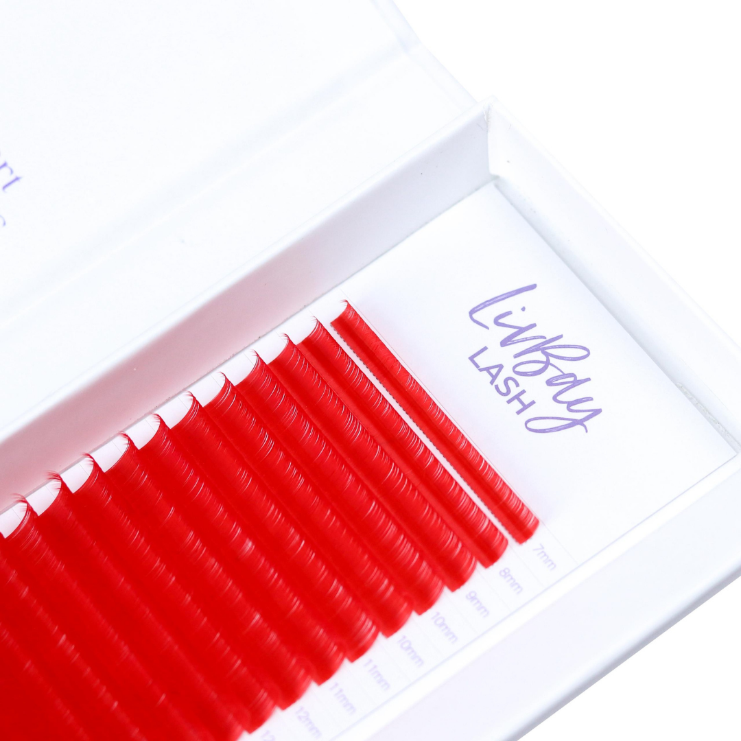 NEW Aurora Colored Lash Extensions - Red Mix Tray