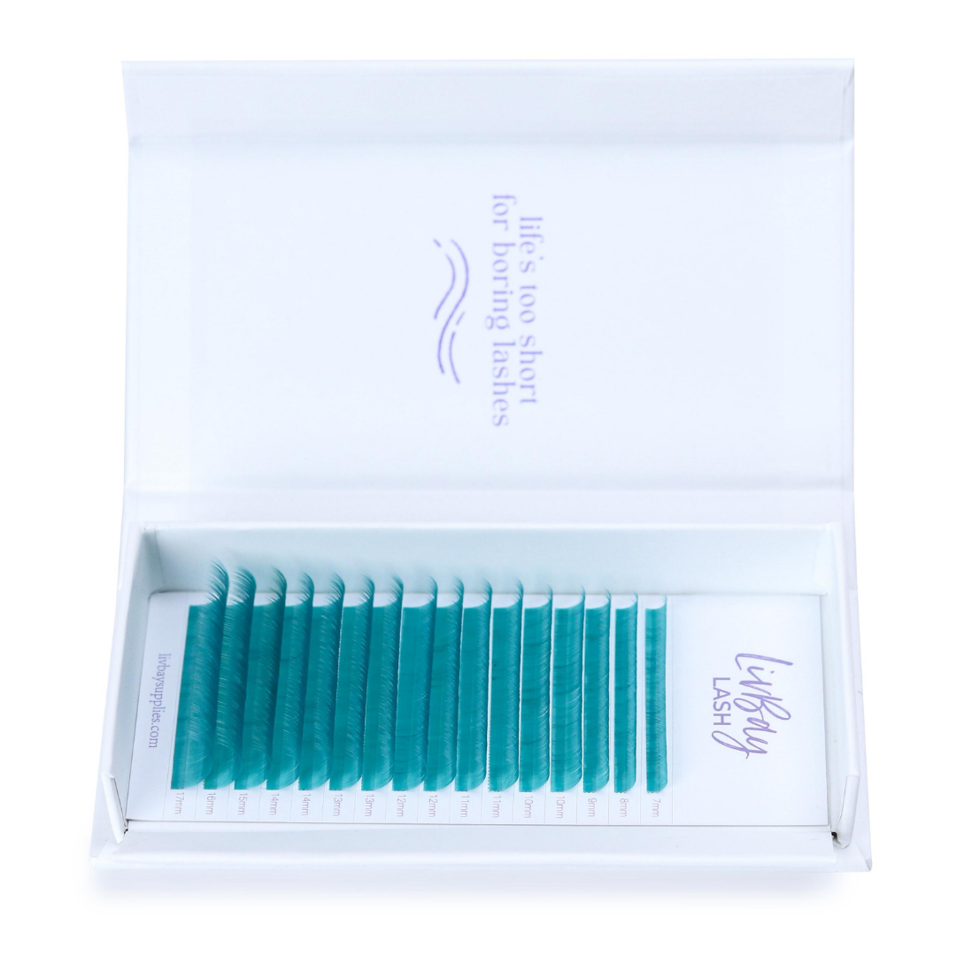 NEW Aurora Colored Lash Extensions - Teal Mix Tray