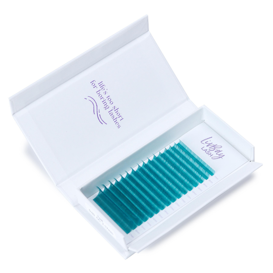 NEW Aurora Colored Lash Extensions - Teal Mix Tray