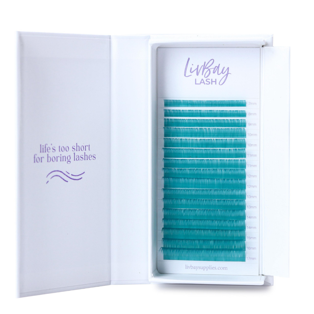 NEW Aurora Colored Lash Extensions - Teal Mix Tray