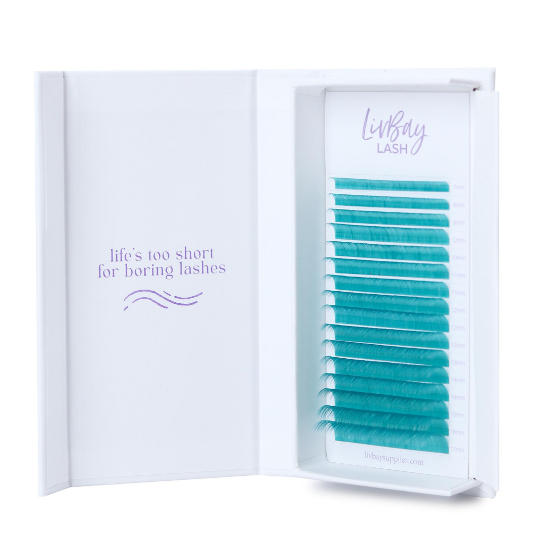 NEW Aurora Colored Lash Extensions - Teal Mix Tray