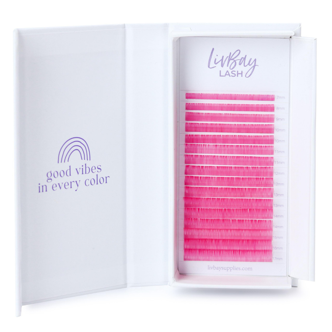 NEW Aurora Colored Lash Extensions - Pink Mix Tray