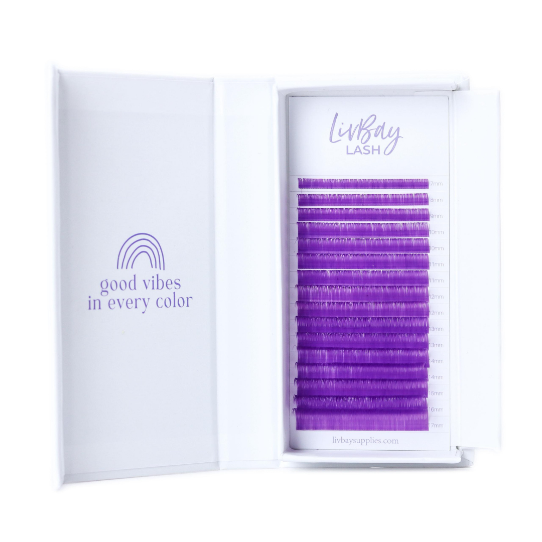 NEW Aurora Colored Lash Extensions - Purple Mix Tray