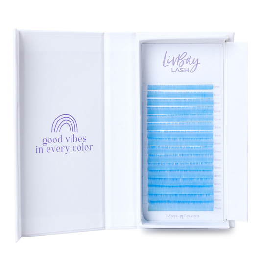 NEW Aurora Colored Lash Extensions - Light Blue Mix Tray