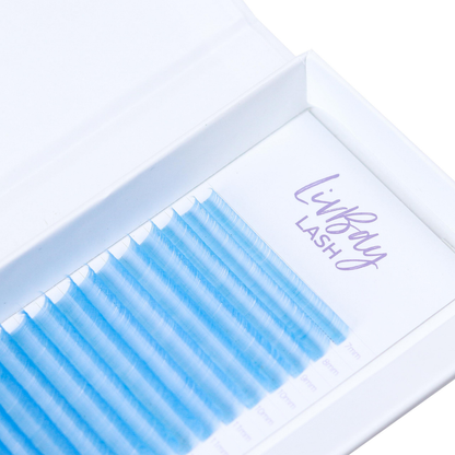 NEW Aurora Colored Lash Extensions - Light Blue Mix Tray