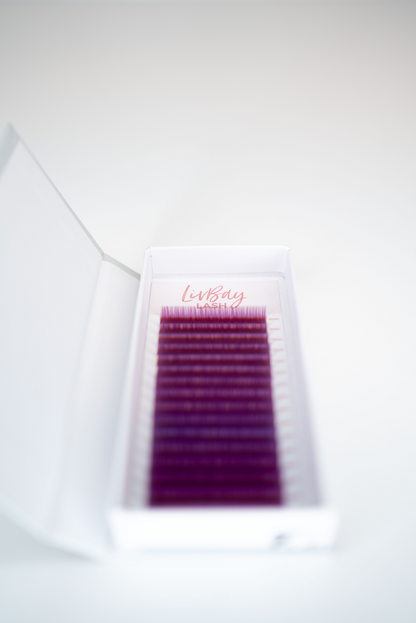 Purple Lash Extensions - 0.07MM Color Single Tray (12 Lines) (6568214396990)