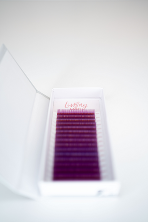 
                
                    Load image into Gallery viewer, Purple Lash Extensions - 0.07MM Color Single Tray (12 Lines) (6568214396990)
                
            