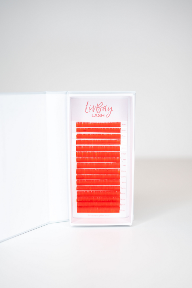 Red Lash Extensions - 0.07MM Color Single Tray (12 Lines) (6568211218494)