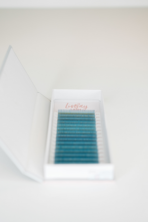 
                
                    Load image into Gallery viewer, Powder Blue Lash Extensions - 0.07MM Color Lashes (12 Lines) (6568214790206)
                
            