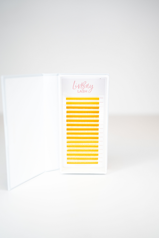 Yellow Lash Extensions - 0.07MM Color Single Tray (12 Lines) (6568210759742)