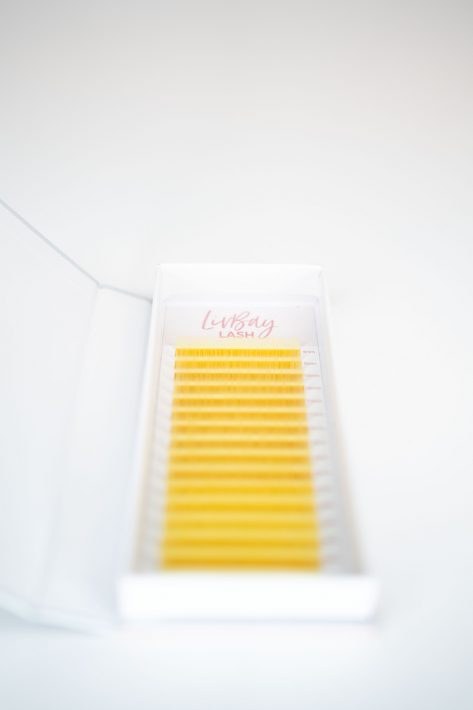 Yellow Lash Extensions - 0.07MM Color Single Tray (12 Lines) (6568210759742)